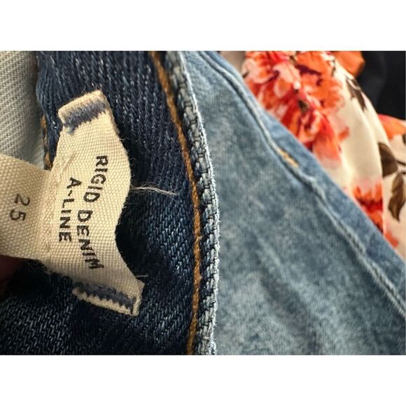 Madewell Rigid Denim Distressed Jean Skirt Size 25 - Picture 7 of 7